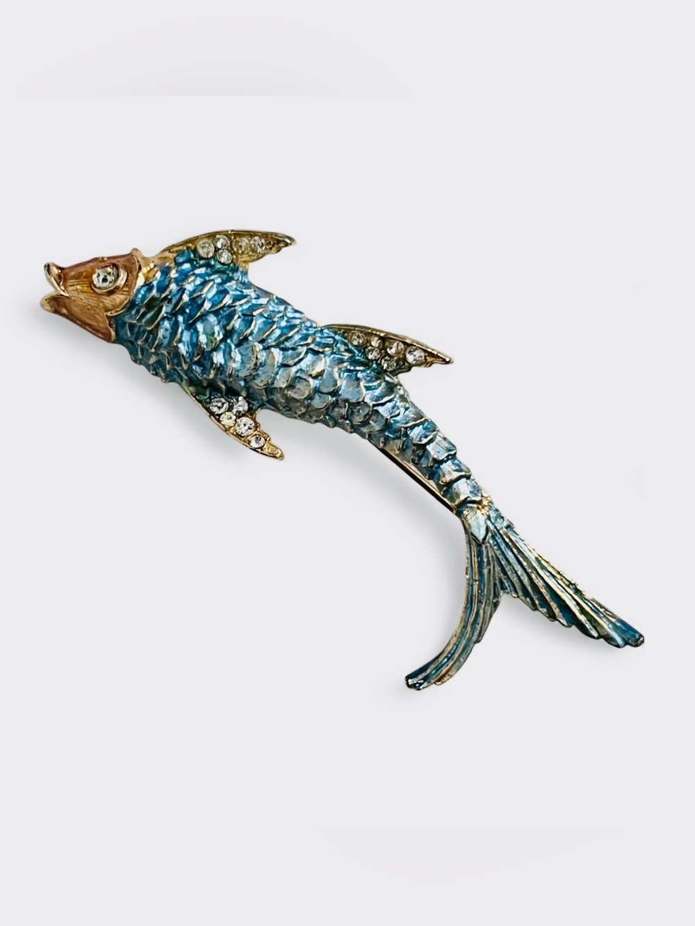 Blue Fish Decorative Aquarium Ornament Brooch Pin